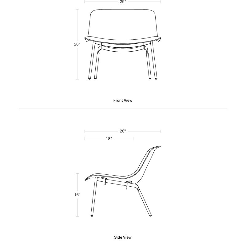 Chaise longue rembourrée en cuir Nonesuch, Encre cuir véritable
