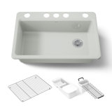 Riverby 33" x 22" x 9-5/8" Under-Mount Single-Bowl Kitchen Sink with Accessories
