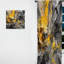 Rideau occultant abstrait jaune moutarde et gris vif V - 1 panneau-112761531