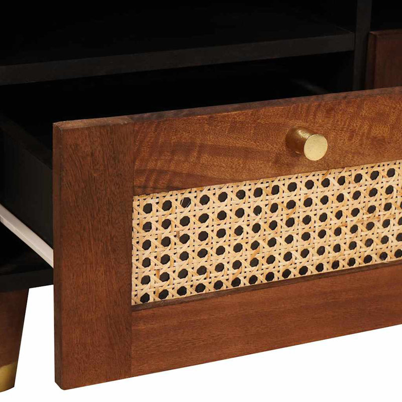 TV Cabinet with Drawer with Shelf Brown Solid Mango Wood Living Room