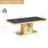 Modern Marble Coffee Table, 46.85" Rectangular Faux Marble, Luxury Mirrored Round Hollow Stainless Steel Base, Cocktail Table, Center Table-1278784169-1278784180