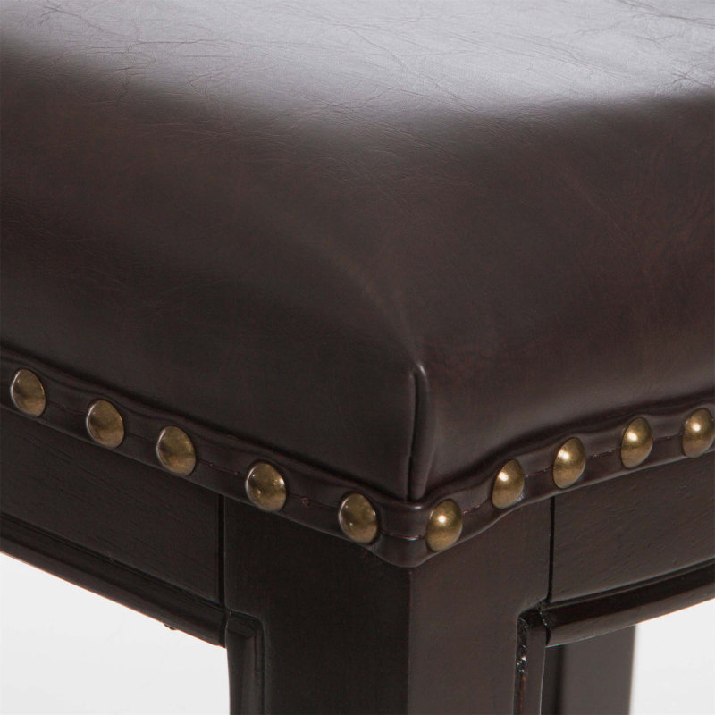 Tabouret clouté Tiffin, Tabouret de comptoir (siège d'une hauteur de 26 p, Noir, noir, noir, noir