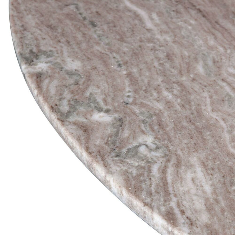 Palm Springs Round Marble Dining Table, Brown