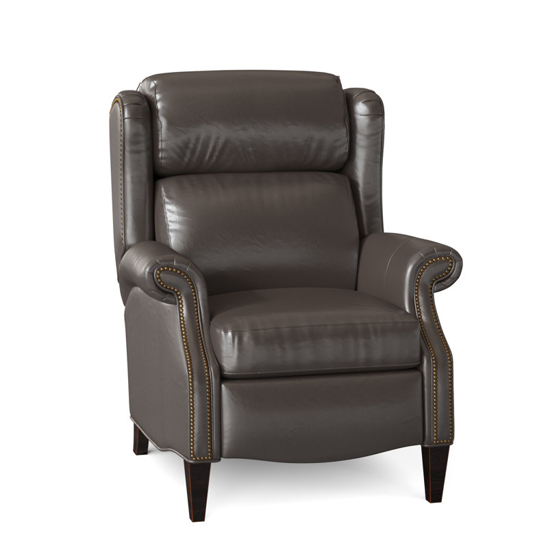 Fauteuil inclinable standard en similicuir 33,5 po Miller, Naturel français, Plantation, Cuir véritable Anilina Hunter