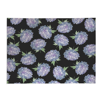 Hydrangea Love Thin Lightweight Kitchen Mat