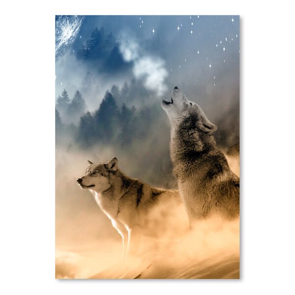 East Urban Home Animals Modern Wall Art.- Fantasy Wolves & Reviews ...