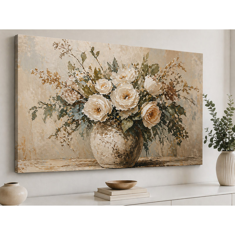 Art floral sur toile grand vase floral antique