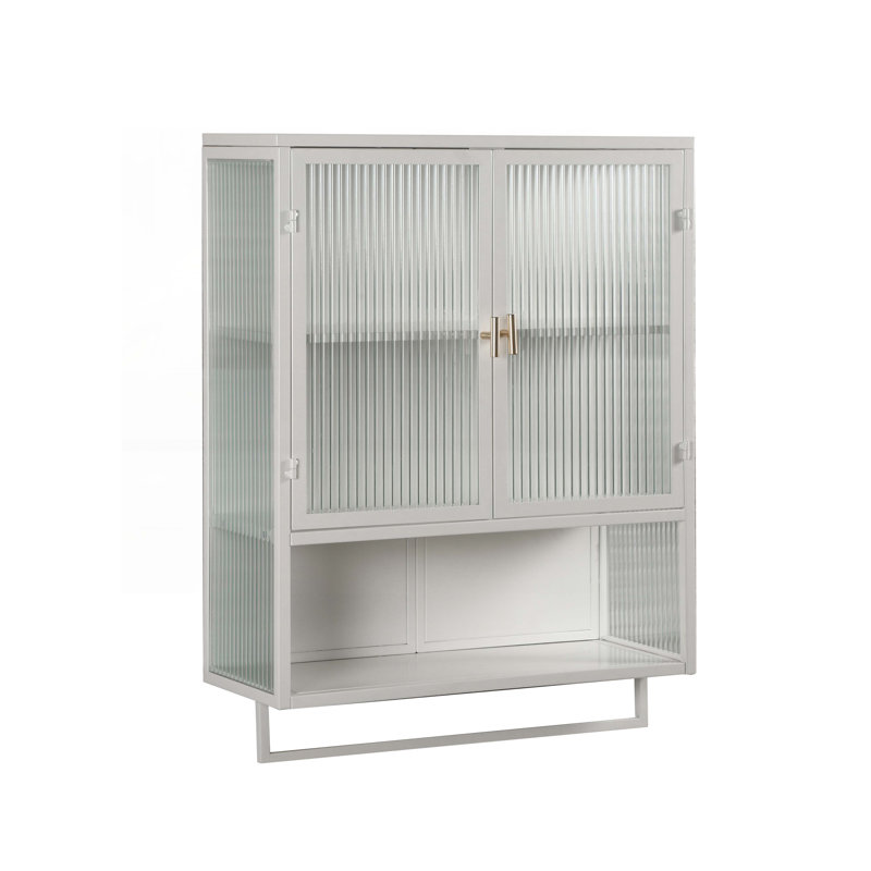 Buffet 23,62 "avec portes vitrées, Blanc
