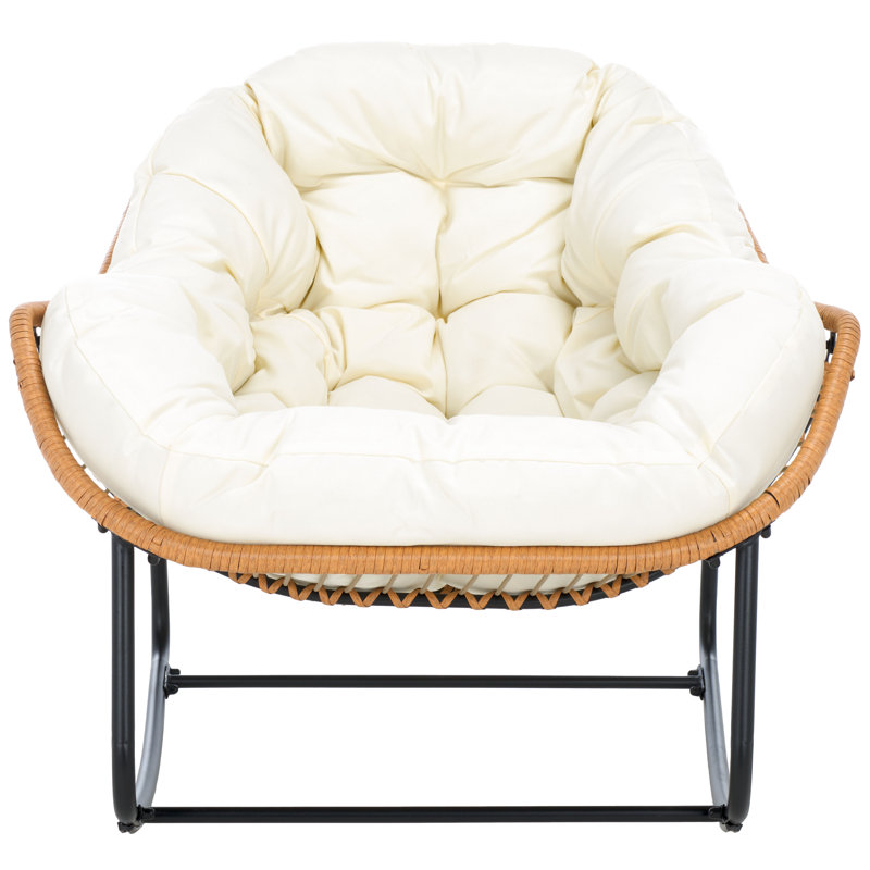 Chaise berçante d'extérieur avec coussins Baden