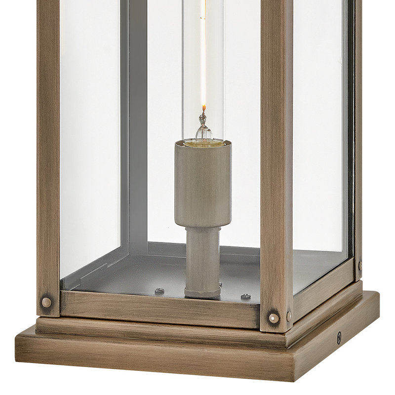 Max Pier Mount Outdoor Lantern, Burnished Bronze, No
