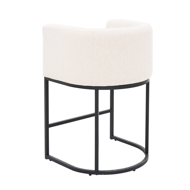Tabouret de bar 26 po, Linen Seat/Black Frame, 1