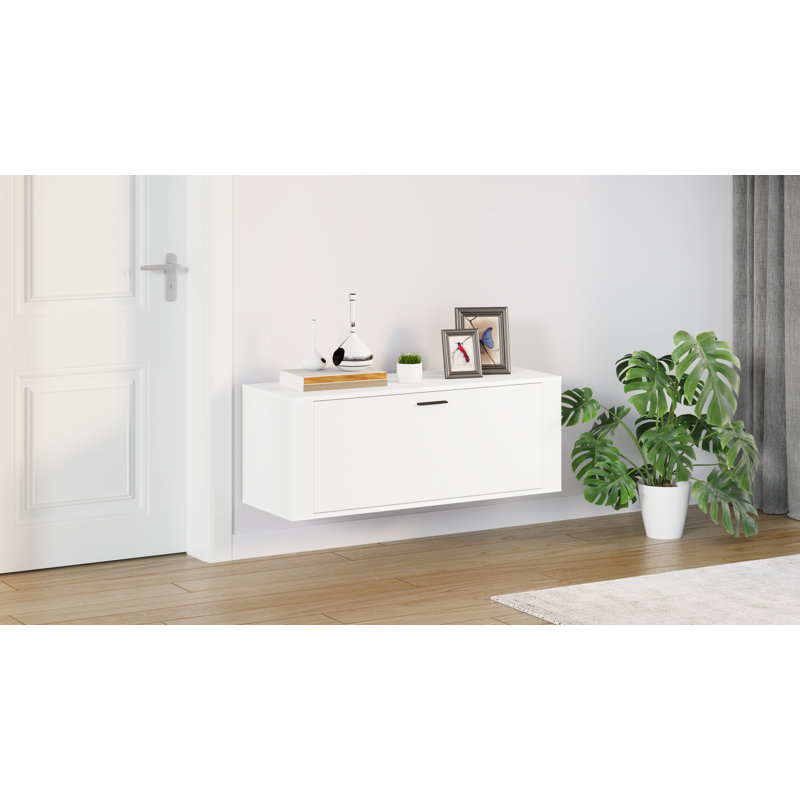 6 Pair Shoe Storage Cabinet, White
