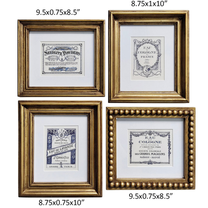 Vintage French Parfumerie Framed Prints - Gallery Set of 4