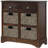 TREXM Rustic Storage Cabinet With Two Drawers And Four Classic Rattan Basket For Dining Room/Living Room-1711268612