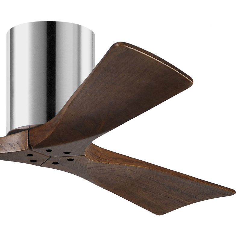Ventilateur de plafond à 3 pales Olivier, Chrome poli, Ton noyer, 42"