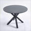 Table basse Mid-Century ronde de 42,1 po pour le salon, plateau en panneau de fibres à densité moyenne noir, pieds robustes en métal, facile à nettoyer et amp; Stable
