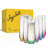 JoyJolt Hue Colored Stemless Champagne Flute Glasses, 9.4oz