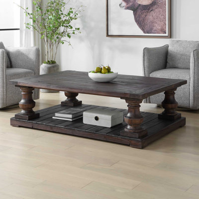 Table basse en bois massif avec rangement McKew
