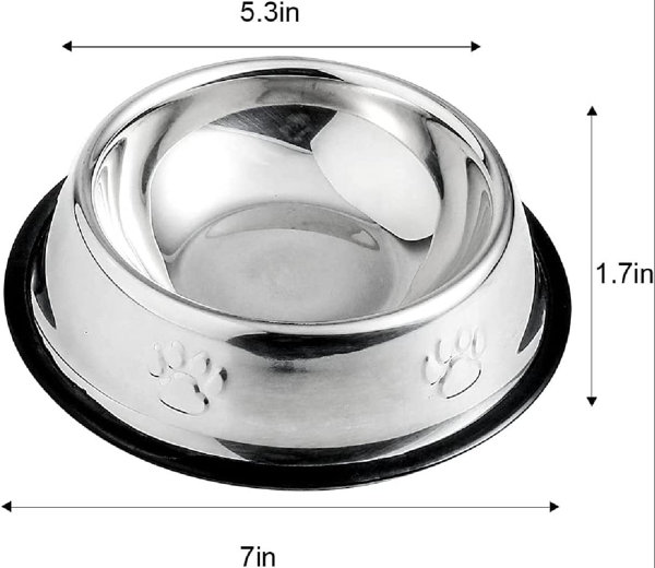 Orchids Aquae Cat Bowls Stainless Steel Dog Bowls With Rubber Base