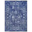 Tapis oriental 9 pi x 12 pi 3 po bleu, Tabriz avec motifs de feuilles, noué à la main, ton sur ton, laine et soie, tapis oriental
