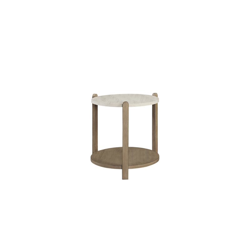 Stone Top End Table - Toffee