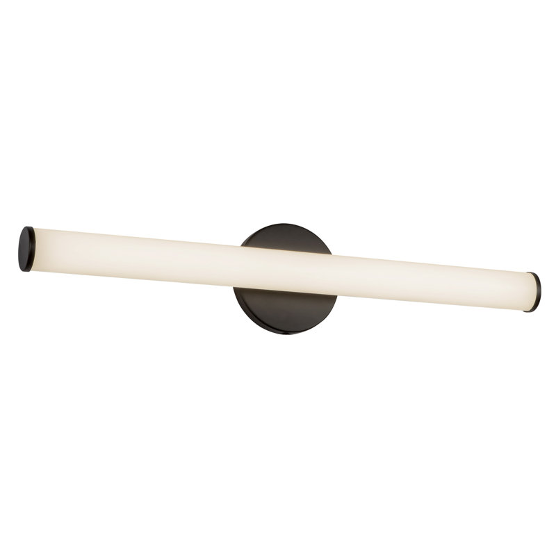 Tectra 24-in Black dimmable LED Wall/Vanity Light, Matte Black