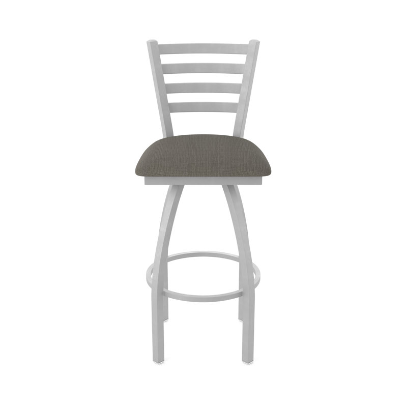 Tabouret pivotant Jackie, Nickel anodisé, Tabouret de comptoir (siège d'une hauteur de 25 p, Tissu - graphique calice