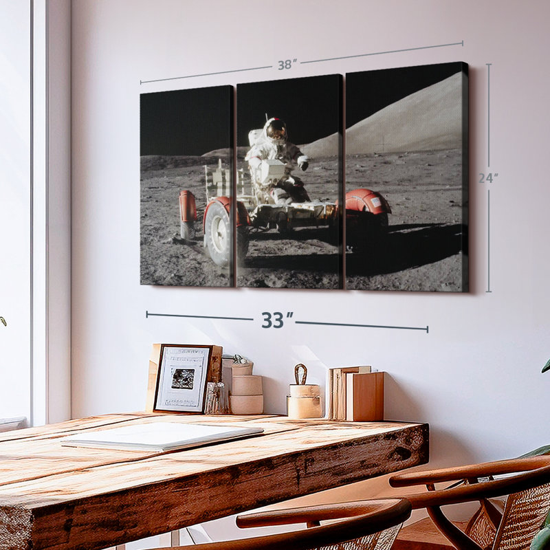 Espace «Reproduction sur toile d'atterrissage lunaire Apollo 17» sur, H 24 po x l 38 po