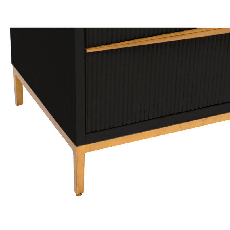 London 3-Drawers Cabinet In Antique White, Tricorn Black