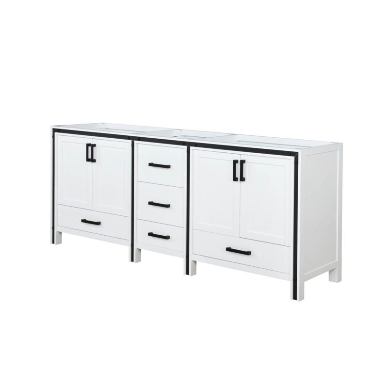 Meuble-lavabo double blanc 72 po X P 22 po D, 72", Blanc