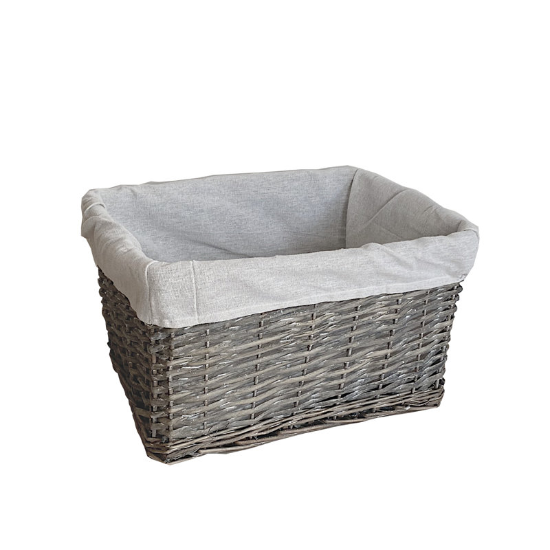 Brambly Cottage Wicker Decorative Basket, Grey, 23cm H x 39cm W x 27cm D