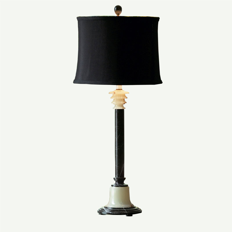 Zebra Marble And Chartreuse Marble Table Lamp