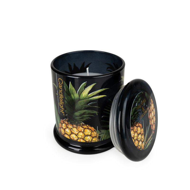 Fruity Scented Jar Candle with Glass Holder