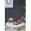 Set Of 3 Aluminum Round Decorative Bowls, Gold Finish, Jet Black Stand