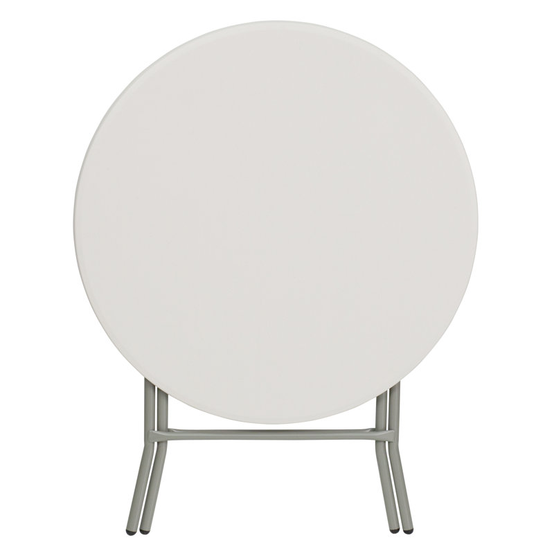 Luna Compact 31.5" White & Gray Round Folding Event Table