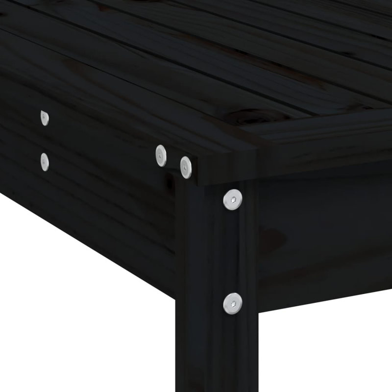 Ayron Brayden Studio Bar Set with Wood Frame and Solid Wood Outer Material, Black