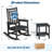 Set Of 2 Hdpe Outdoor Rocking Adirondack Chairs With Side Table, Poly High Back, 350 Lbs Capacity All-Weather Patio Furniture For Front Porch, Garden-45047829