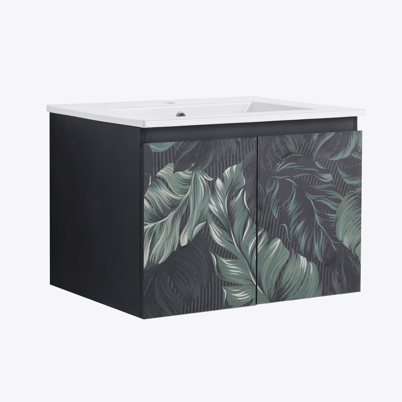 Meuble-lavabo mural 24 po avec lavabo en céramique