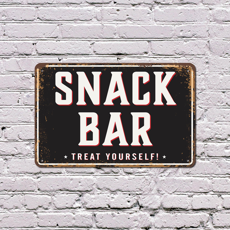Enseigne en plastique 11 po x 17 po Snack Bar Street