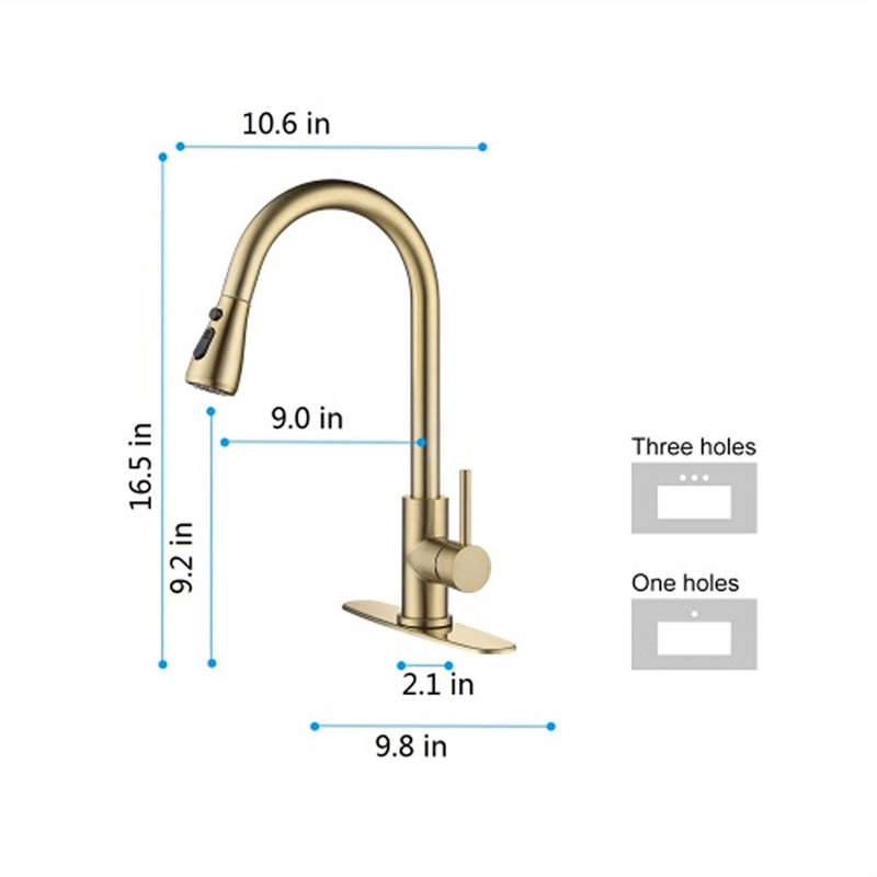 Red Cloud Pull Down Kitchen Faucet, Gold