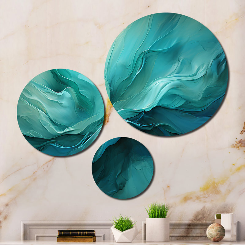 Ensemble de salon turquoise Tranquility V - paysage abstrait