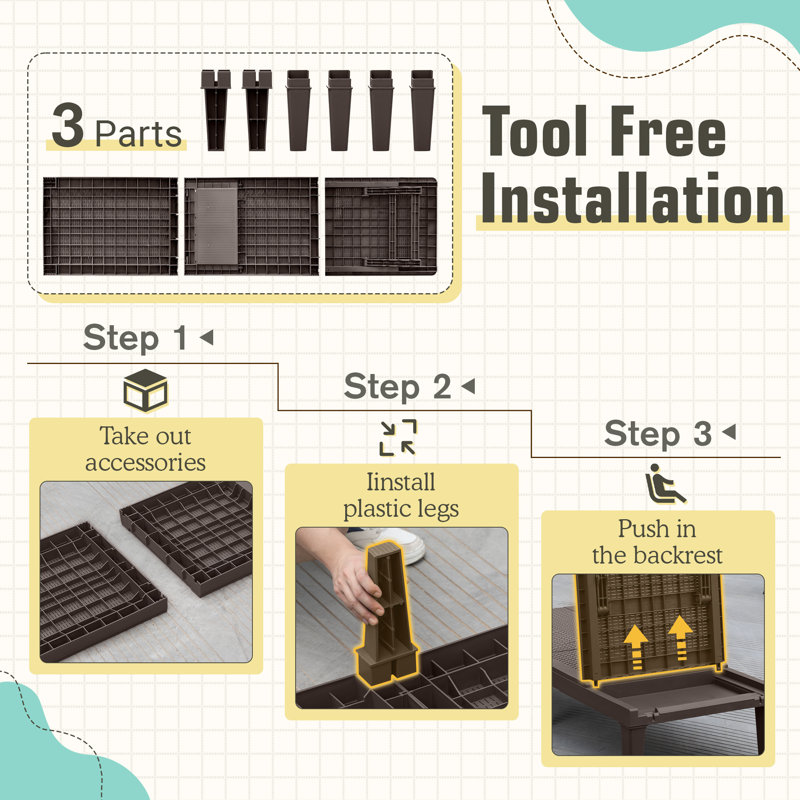 2-Pieces Outdoor Chaise Lounge Chairs with Adjustable Backrest, Dark Brown