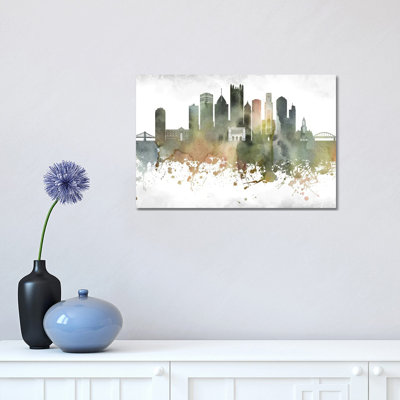Pittsburgh Skyline by WallDecorAddict - Wrapped Canvas Print