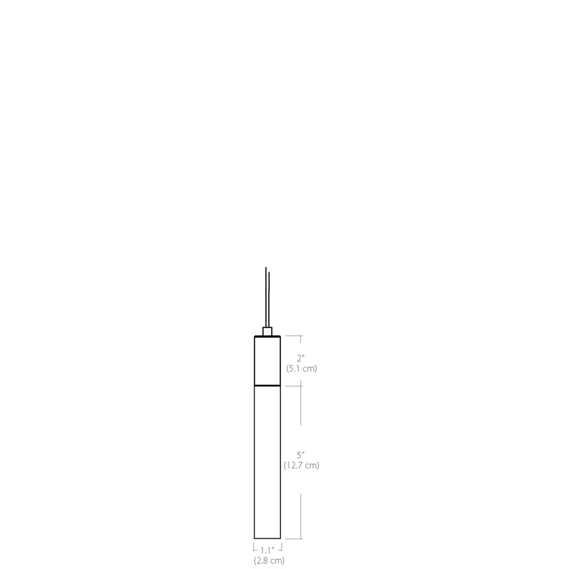 Luminaire suspendu en acrylique 1 po Gradient, Noir mat
