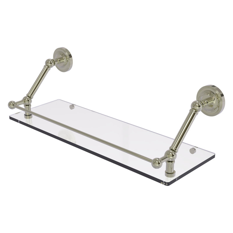 Alcott Bracket Shelf, Polished Nickel, 8" H x 24" W x 8.6" D