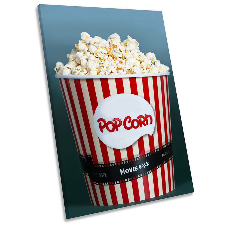 Popcorn Cinema Room Picture - Wrapped Canvas Print, 91.4cm H x 61cm W x 4cm D