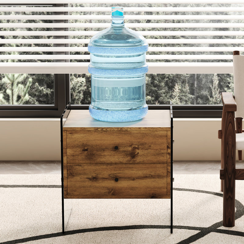 Table d'appoint double avec plateau et verre, apparence élégante simple, pratique, grande capacité de rangement, facile à installer