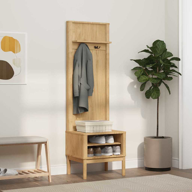 Hall Tree 50cm Wide, Wax Brown