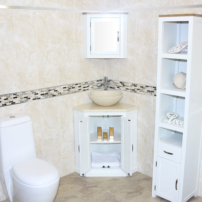 Anila 550mm Single Bathroom Vanity with Vessel Stone Basin