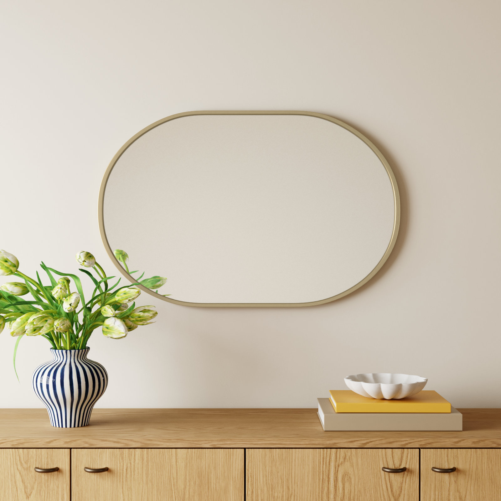Sabine Accent Mirror, Brass, 36" x 24"